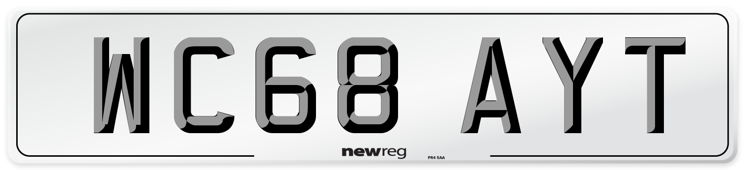 WC68 AYT Number Plate from New Reg
